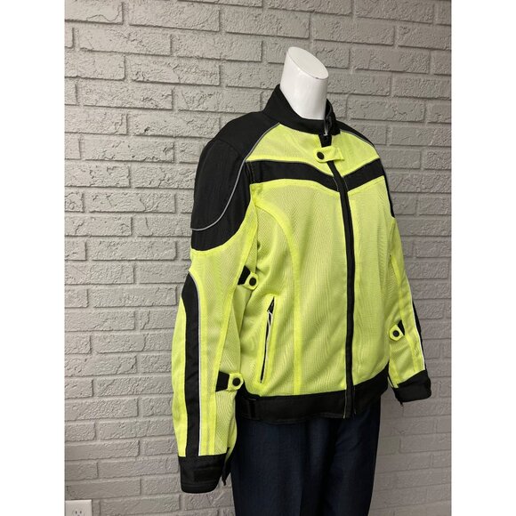 Bilt Women Black / Hi-Viz Yellow & Black Motorcycle Jacket Size M - Picture 5 of 16